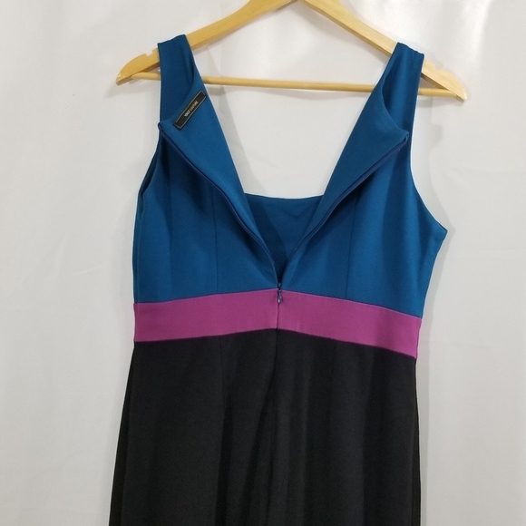Colorblock Sleeveless Dress - Blue, Pink, and Black Size Medium - Picture 7 of 8